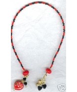 Red Black Heart Beaded Bookmark - $15.00