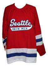 Any Name Number Seattle Ironmen Retro Hockey Jersey 1950 New Red Any Size image 1