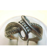 Genuine DIAMOND Ring in STERLING Silver - Size 6 3/4 - Vintage - $95.00