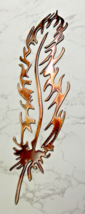 Fancy Feather - Metal Wall Art - Copper and Bronzed Plated 12 1/2" x 3 1/2" - $23.73