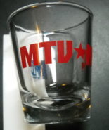 MTV NYC Shot Glass Clear Glass Red Print with Blue Music Television Logo... - $6.99
