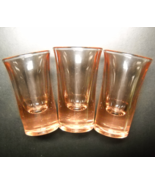 Flared Shot Glass Lot of Three Golden Amber Brown Color Flaired Style He... - $11.99
