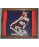 Framed Calendar Pin Up Girl Print Sexy Lingerie Woman - $28.99