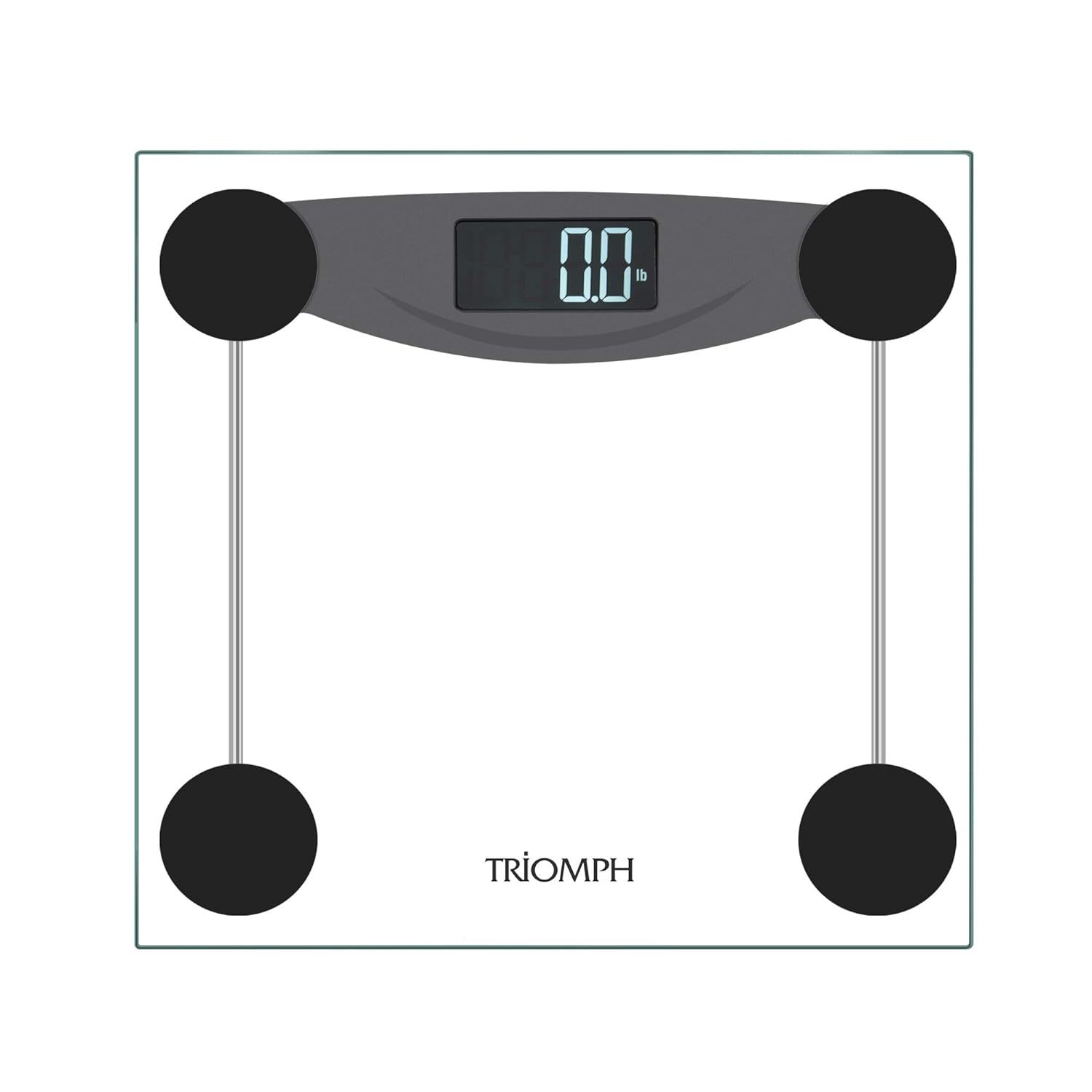 InstaTrack Large Dial Metal Analog Bathroom Scale with Silver Mat