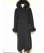 Marvin Richards Women&#39;s Winter Xmas hood fox fur Cashmere&amp;wool long coat... - $494.99