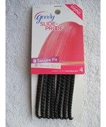 4 Black Goody Thin Elastic Stay Put Slide Proof Hold Secure Fit Hair Hea... - $10.00