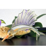 Vintage Sailfish Brooch Pin Thermoset Lucite Fish Figural Book Piece - $49.95