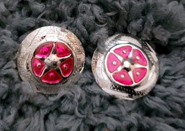 Silver Star Concho Pink enamel accent NEW by Action Company 1 1/2" Set of 4 image 1