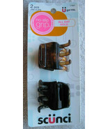 2 Scunci No Slip Grip All Day Hold Jaw Hair Clips Brown Black Plastic Cl... - $12.00