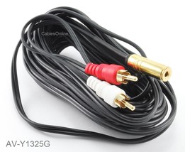 25Ft Gold Plated 3.5Mm Stereo Female To 2-Rca Male Cable, Cablesonline A... - $39.99
