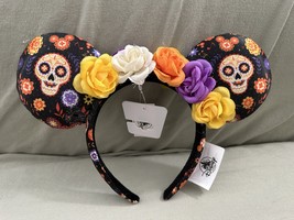 Disney Parks Authentic Coco Day of the Dead Minnie Mouse Ears Headband NEW image 1