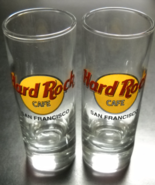 Hard Rock Cafe San Francisco Shot Glass Tall Style Set of Two Clear Glas... - $14.99