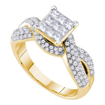 14k Yellow Gold Princess Diamond Cluster Bridal Wedding Engagement Ring 1.00 - $1,399.00