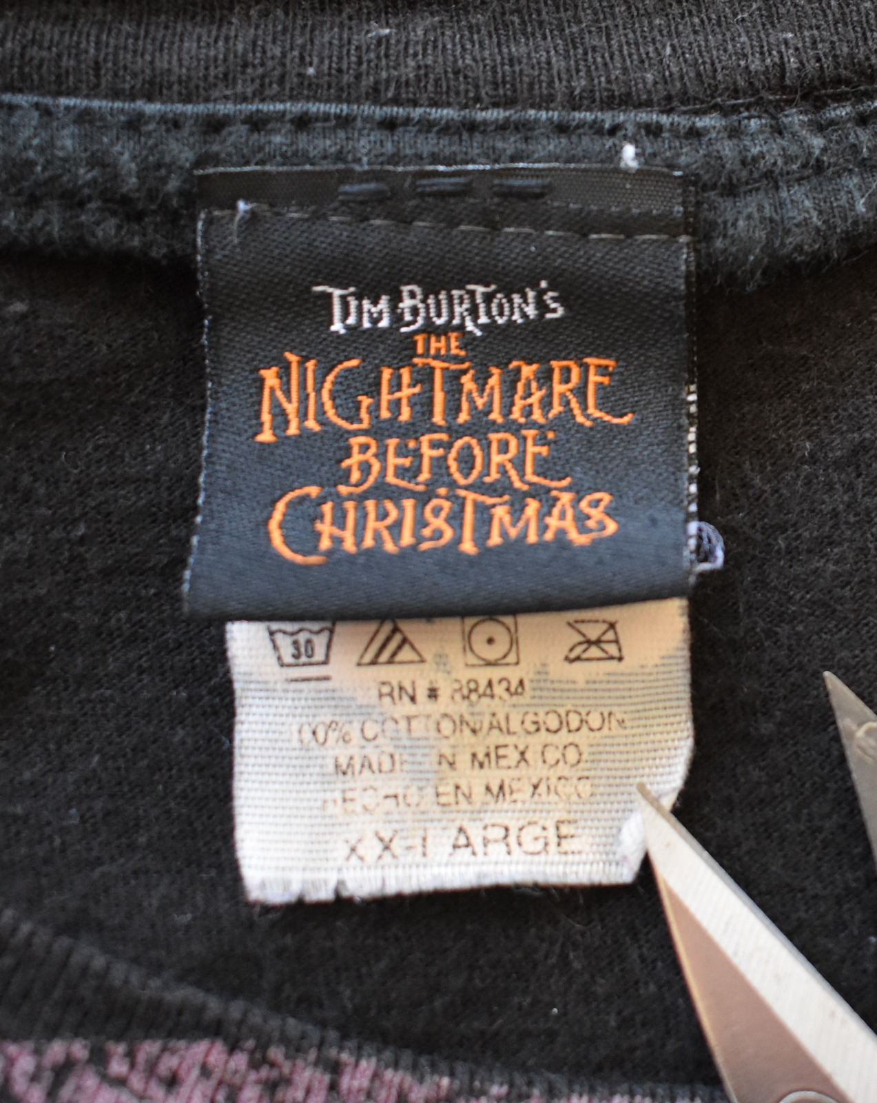 Vintage Nightmare Before Christmas T-shirt 90s Jack Skellington Striped Tee