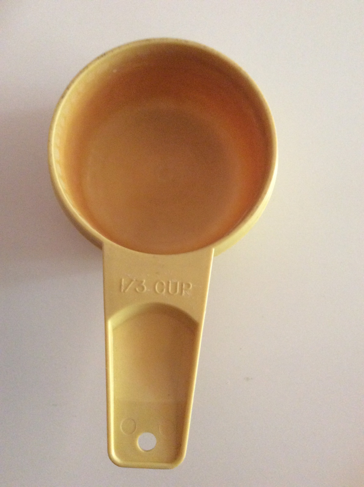 Tupperware MEASURING CUP REPLACEMENT - 1/3 Cup Size - Vintage - ORANGE