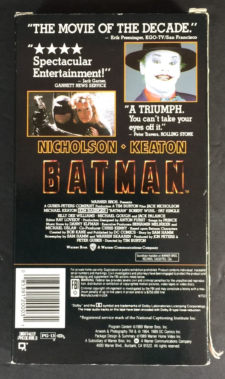 Batman - Jack Nicholson, Michael Keaton (VHS, 1997) Warner Bros - VHS Tapes