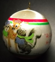 WWA Christmas Ornament 1981 Caroling Animals Designers Collection Satin Boxed - $6.99