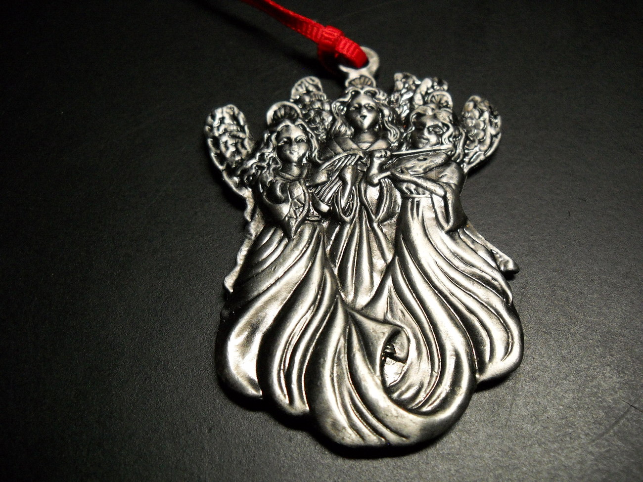 Wallace Silversmith Christmas Ornament Three Angels Pewter Mini