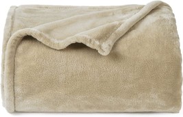 Phf Ultra Soft Fleece Throw Blanket, No Shed No Pilling Luxury Plush, Khaki. - $29.98