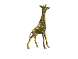 Vintage Brass Giraffe Figurine Statue Mid Century Home Decor Collectible 7&quot; - $28.70