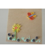 Gift Bag with Handcrafted Paper Quilled Butterfly and Flower New - $9.99
