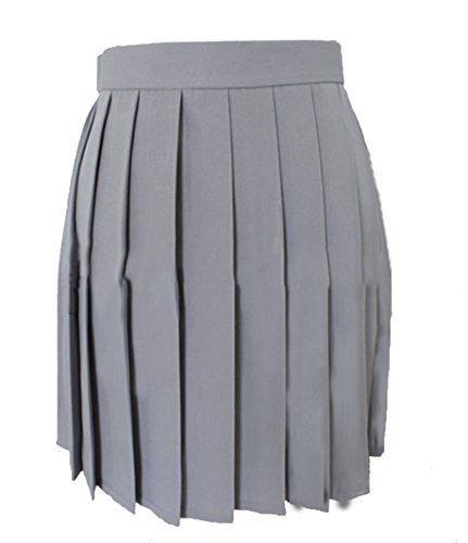Primary image for Women`s School Uniform High Waist Pleated Skirts(XL waist 78cm/30.5inch,Grey)