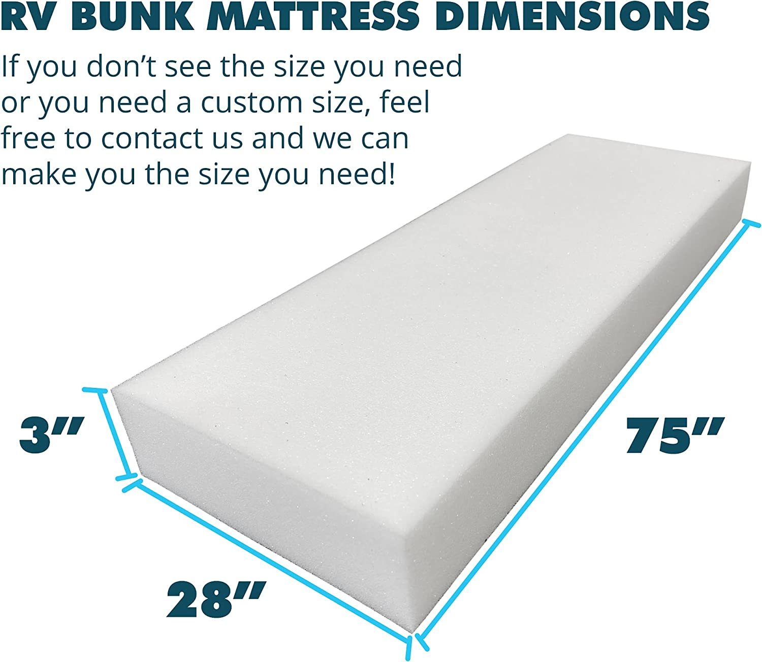 Rv bunk mattress on sale 28x75