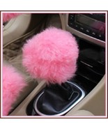 Retro Disco Posh Pink Genuine Wool Lambskin Fur Gear Shift Knob Cover Pr... - $30.56
