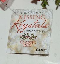 Ganz Kissing Krystals KK506 Diamond Shape Red Jewel Mistletoe Ornament image 3