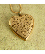 Victorian Locket yellow gold filled heart military photo soldier sweethe... - $125.00