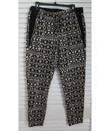 H&amp;M Fair Isle Sweater Knit Sweat Pant in Black &amp; White sz M  - $21.74