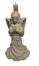 Partylite Praying Angel, Candle Holder, Wings, Halo, Ivory - $7.28