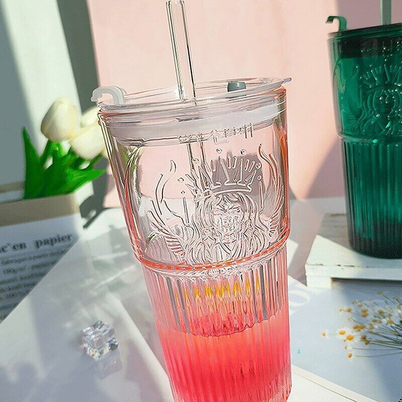 New Starbucks Cool Dazzle colour Glass Cups Aurora Coffee mug 12oz Birthday  gift