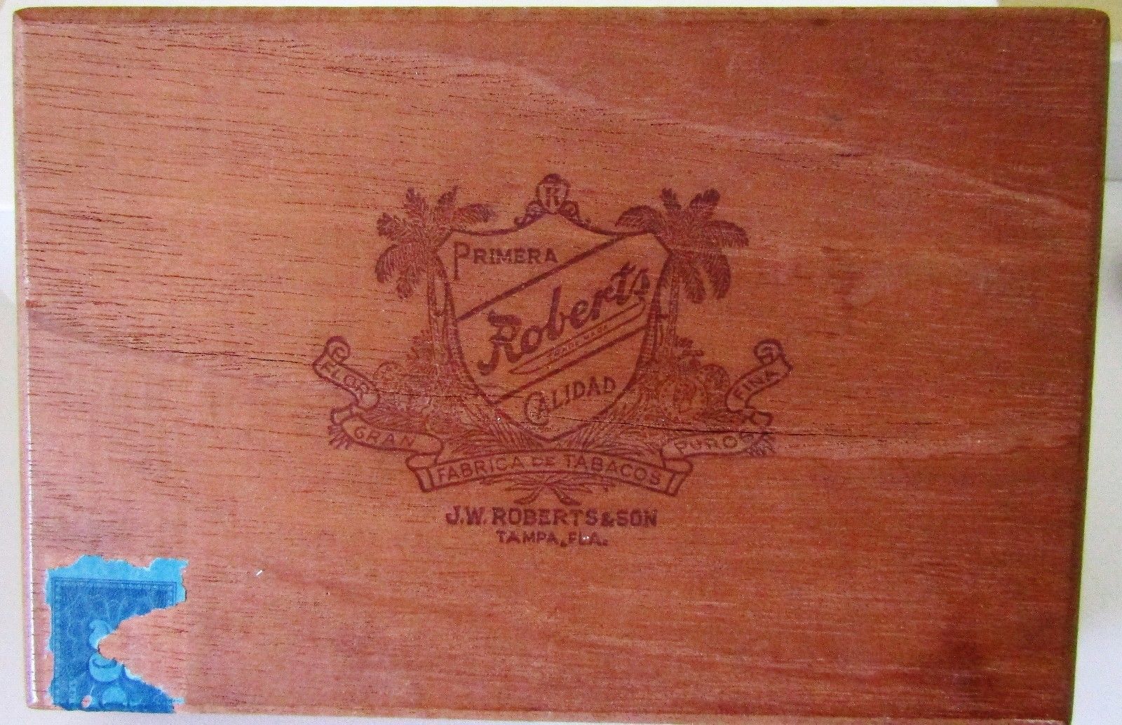 Vintage Cigar Box~Roberts Coronas~Havana~Tampa~Perfect~Collectible~Authentic