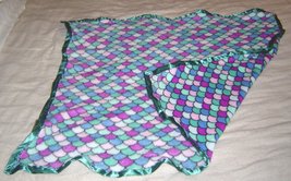New Sew Lush Fleece Minky Mermaid Tail Baby Blanket Handmade Purple Turquoise - $24.99