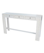 White Carved Coastal Console Table Buffet Carved Wood Anthropologie Lomb... - $1,158.00