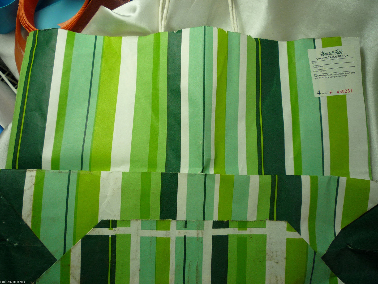 Rare Marshall Fields Dept. Store Chicago Green Shopping Bag 