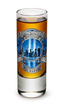  9-11  TRIBUTE BRAVERY  SACRIFICE  HONOR FIREFIGHTER  2 OZ. SHOT GLASS   - $9.89+