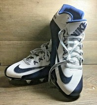 Nike Alpha Pro Low Football Cleats Blue White Royal Men's Size 16 Spikes Shoes - $29.70