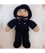 Handcrafted policeman knitted bear doll new - $21.98