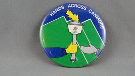Rare - 1988 Winter Olympics Game Button - Torch Relay Pin for Canmore Al... - $19.00