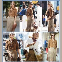 Western Double layer Long Fringe Tassels Brown Faux Suede Leather Midi Skirt image 2