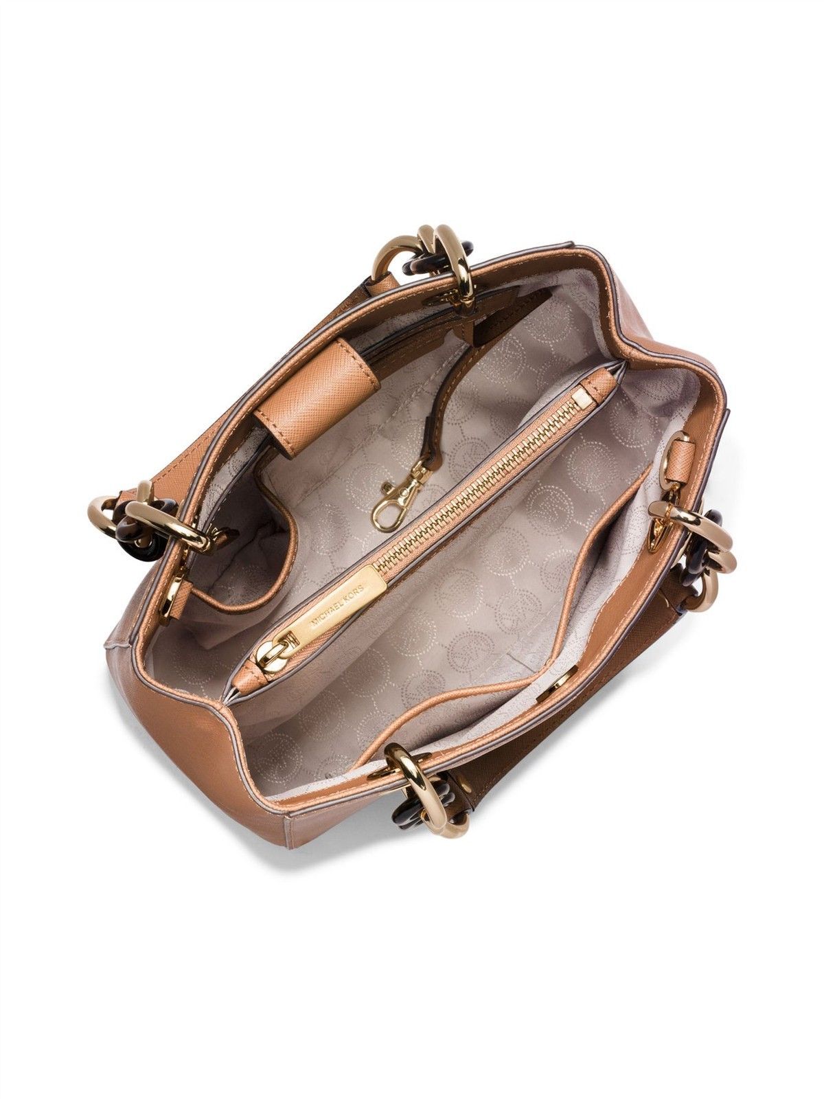 Michael Kors Cynthia Satchel soft pink chain bag leather triple compartment  $298