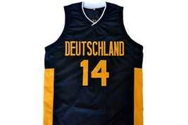 Dirk Nowitzki #14 Team Deutschland Germany Basketball Jersey Black Any Size image 4