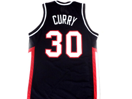 Stephen Curry Custom Davidson College Wildcats Basketball Jersey Black Any Size image 5