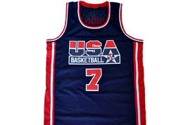 Larry Bird Custom Team USA Basketball Jersey Navy Blue Any Size image 4