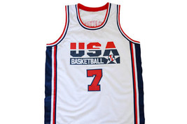 Larry Bird Custom Team USA Men Basketball Jersey White Any Size image 4