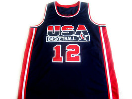 John Stockton #12 Team USA Basketball Jersey Navy Blue Any Size image 4