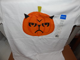 T Shirt Halloween Gildan 100% Cotton White Shirt Mean Pumpkin Small Size... - $4.69