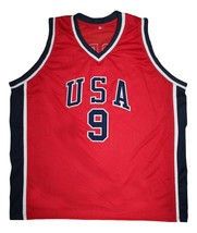 Michael Jordan #9 Team USA New Men Basketball Jersey Red Any Size image 1